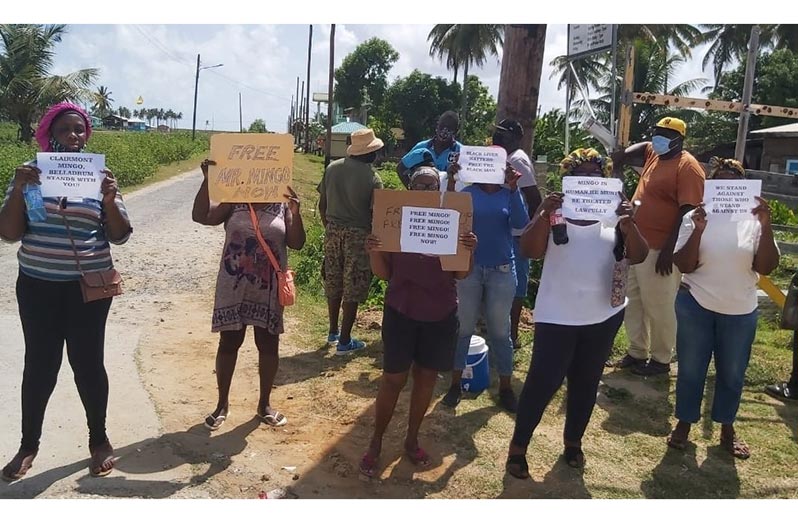 Residents along the West Berbice protested Mingo's detention