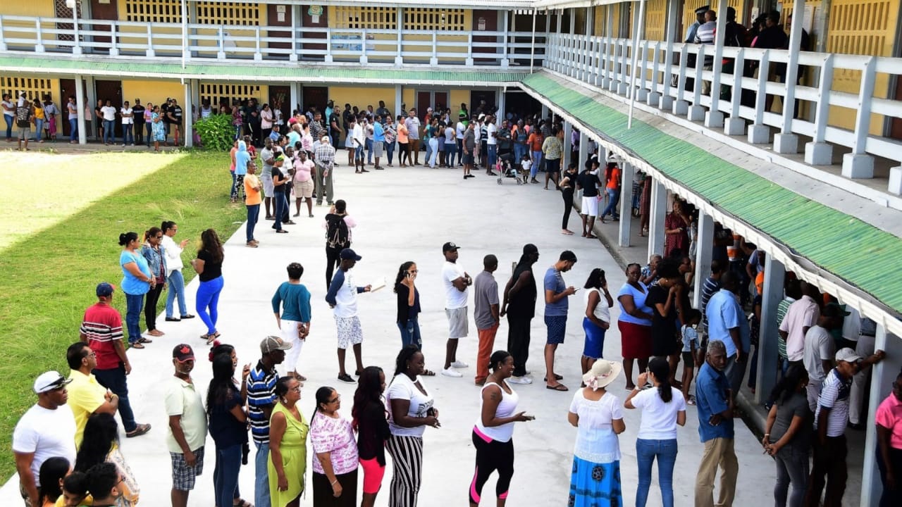 Voters in Guyana on elections day March 2, 2020