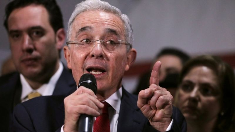 Álvaro Uribe was placed under house arrest earlier this year (file photo) (Reuters)