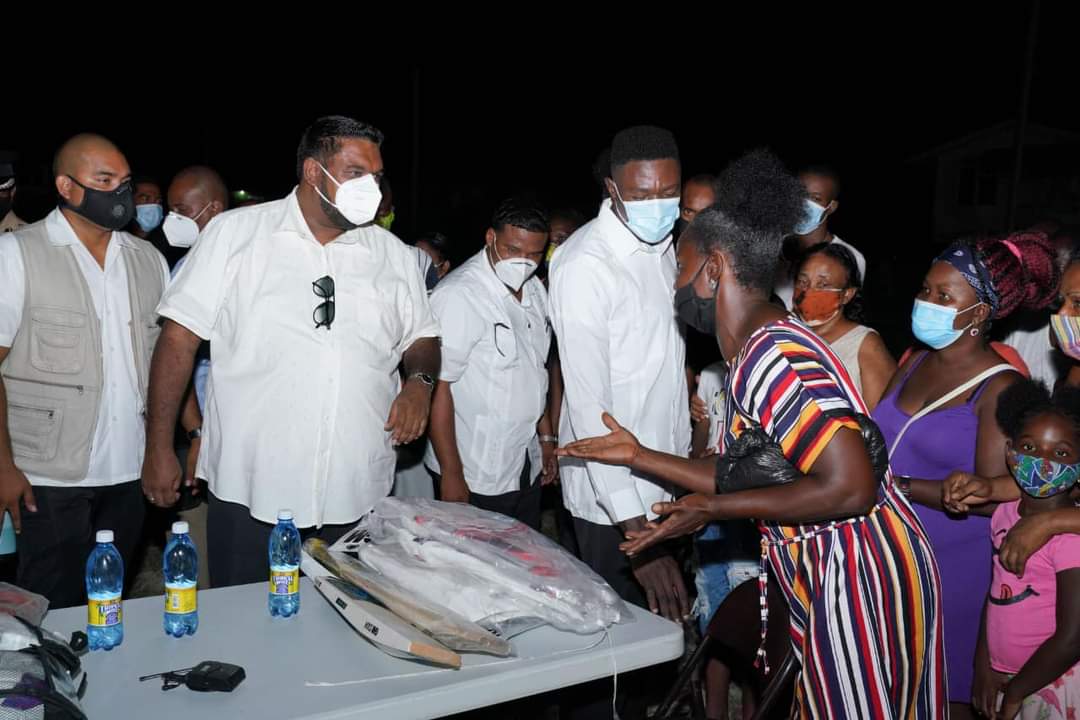 President Irfaan Ali interacts with residents during his outreach to Berbice on Saturday