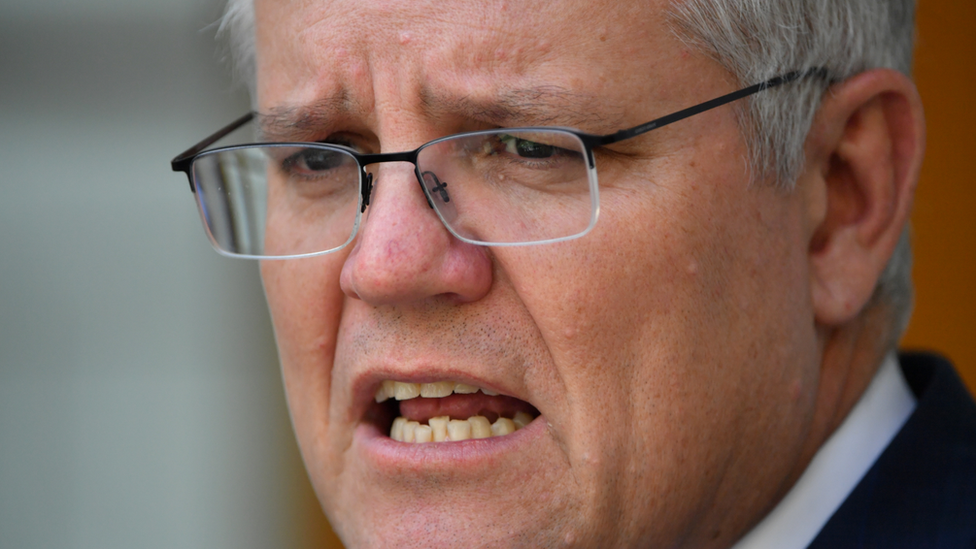 IMAGE COPYRIGHTEPA Scott Morrison said the post was a "shameful" and "appalling" action