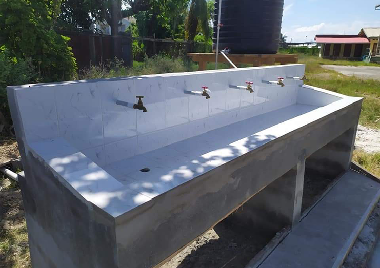 One of the sinks installed at a school in Region Three