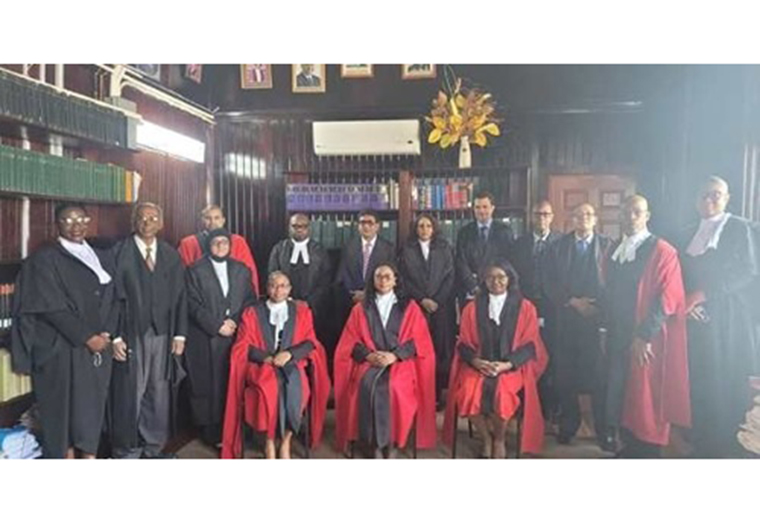 Newly appointed Senior Counsel with Chancellor of the Judiciary (Ag), Justice Yonette Cummings-Edwards, Chief Justice (Ag) Roxane George and other judges.