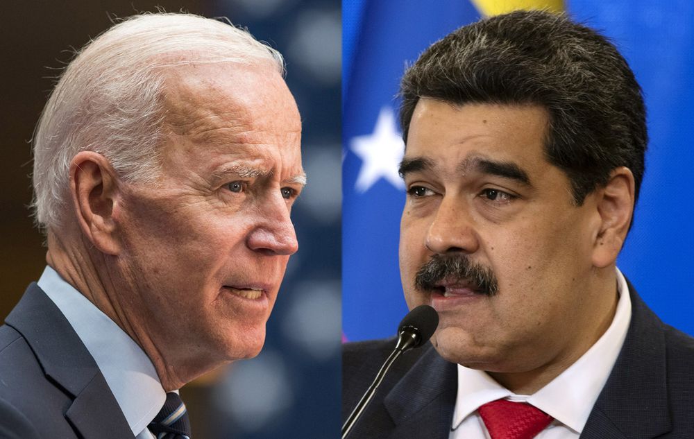 Joe Biden and Nicolas Maduro. Photographer: Bloomberg