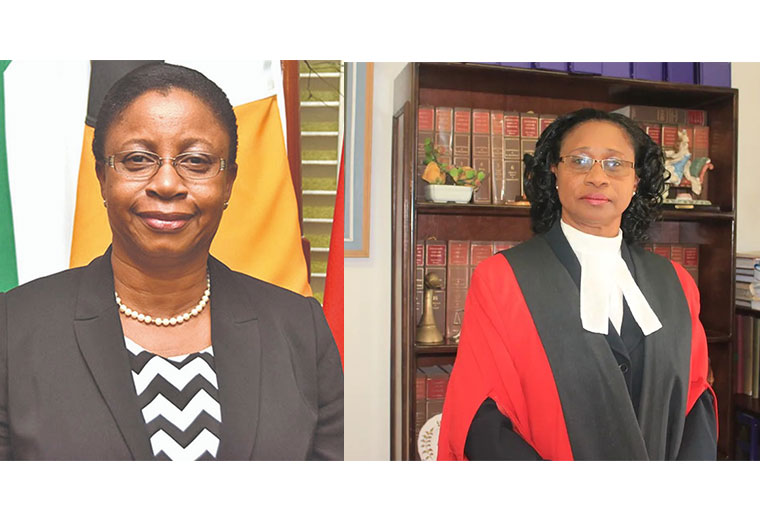 Chief Justice (ag) Roxane George and Chancellor of the Judiciary (ag), Justice Yonette Cummings-Edwards (DPI)
