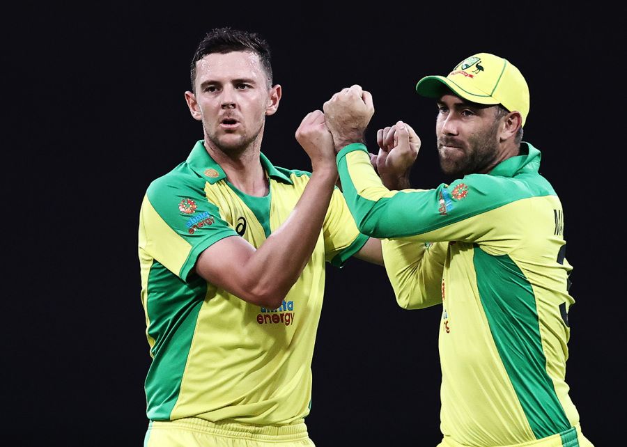 Glenn Maxwell (right) won an ESPNcricinfo award for the third consecutive year, while Josh Hazlewood won his first  Getty Images