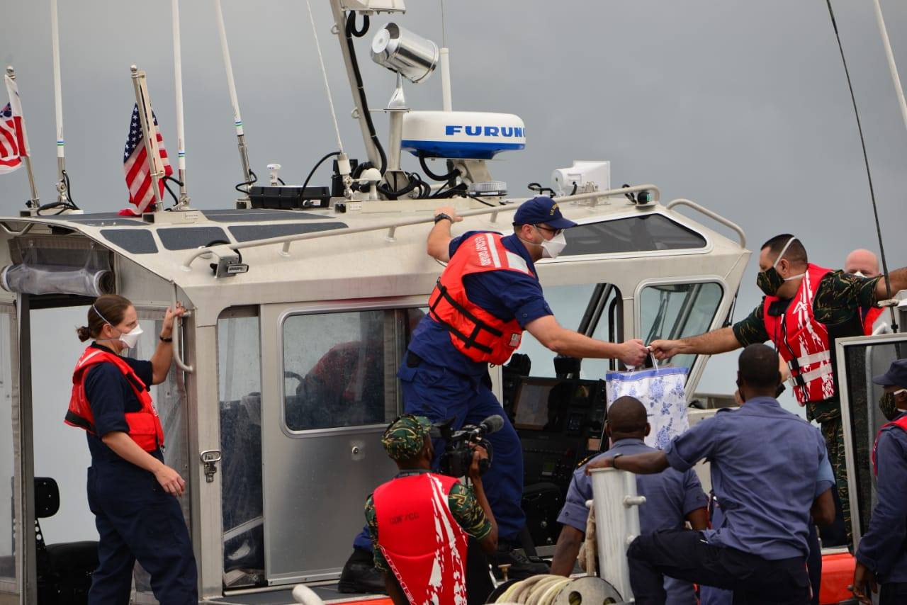 The first in a series of joint collaborative exercises between the Guyana Defence Force Coast Guard and the United States of America Coast Guard was completed on January 9, 2021, on the high seas
