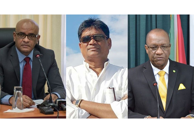 Vice President Bharrat Jagdeo; appointed Guyana’s High Commissioner to India, Charrandass Persaud and Opposition Leader, Joseph Harmon