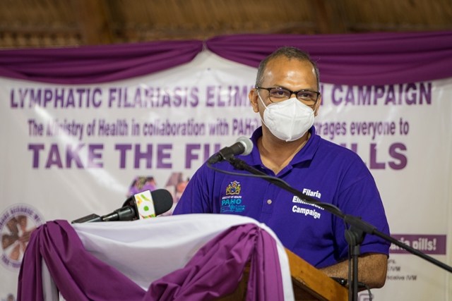 Minister of Health, Hon. Dr Frank Anthony at the official launch of the campaign in February 2021. ( DPI Photo )