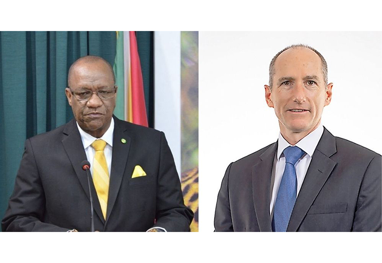  Opposition Leader, Joseph Harmon and President of ExxonMobil Guyana, Alistair Routledge.
