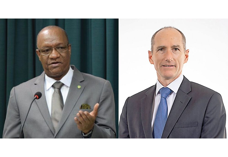 Opposition Leader, Joseph Harmon and President of ExxonMobil Guyana, Alistair Routledge.