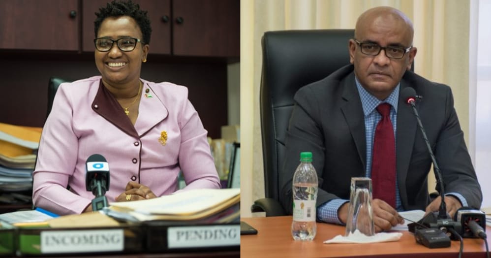 Opposition Member of Parliament (MP), Annette Ferguson and Vice President, Bharrat Jagdeo