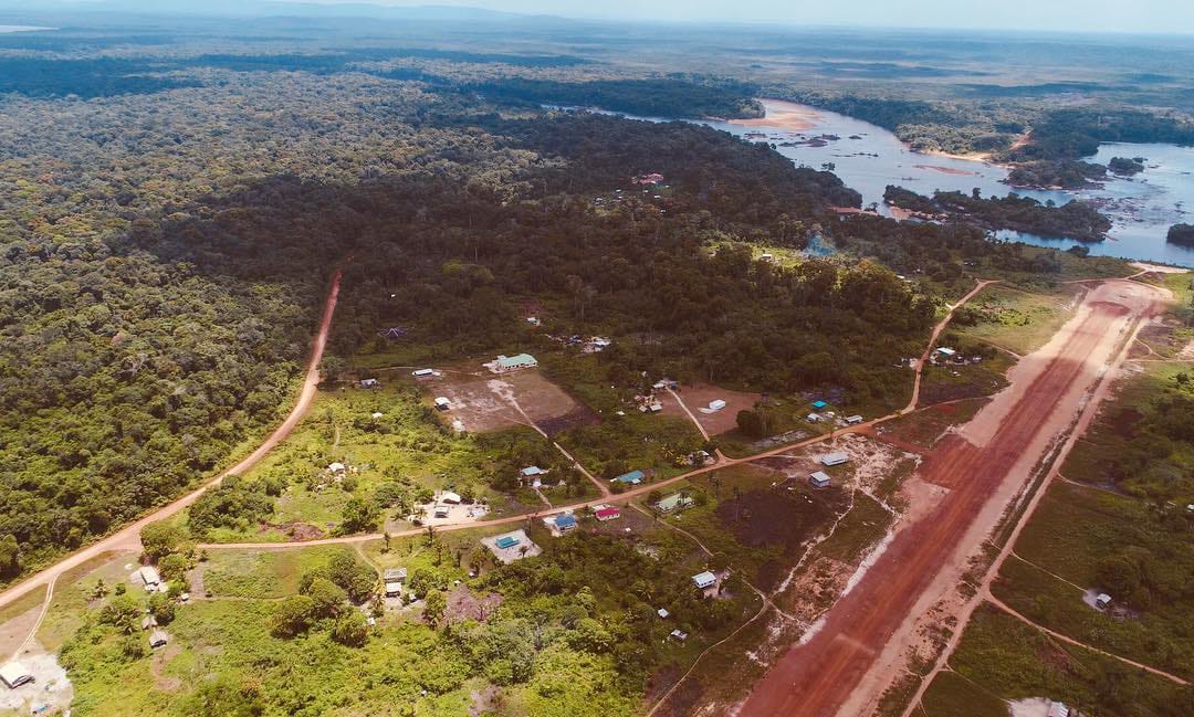 An aerial view of the village of Fairview. (REEL Guyana photo)