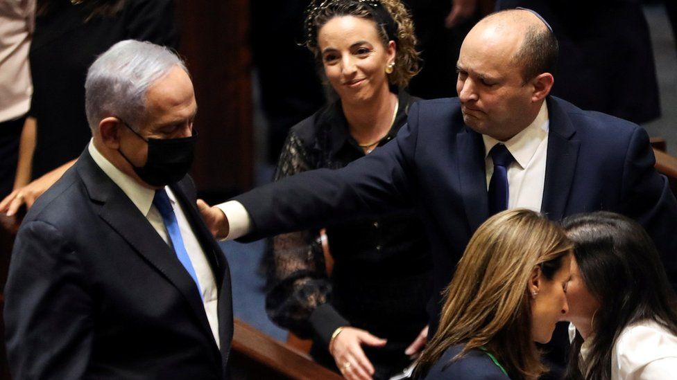 Naftali Bennett (right) ended Benjamin Netanyahu's long tenure in office