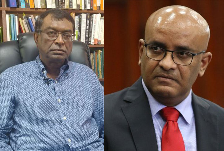 L-R Member of Parliament and Leader of AFC, Khemraj Ramjattan, and Vice President Bharrat Jagdeo