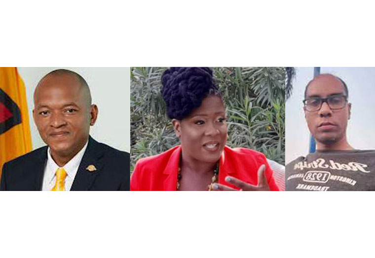 L-R  Opposition MP Sherod Duncan, Opposition MP Amanza Walton-Desir and GECOM IT Manager Aneal Giddings