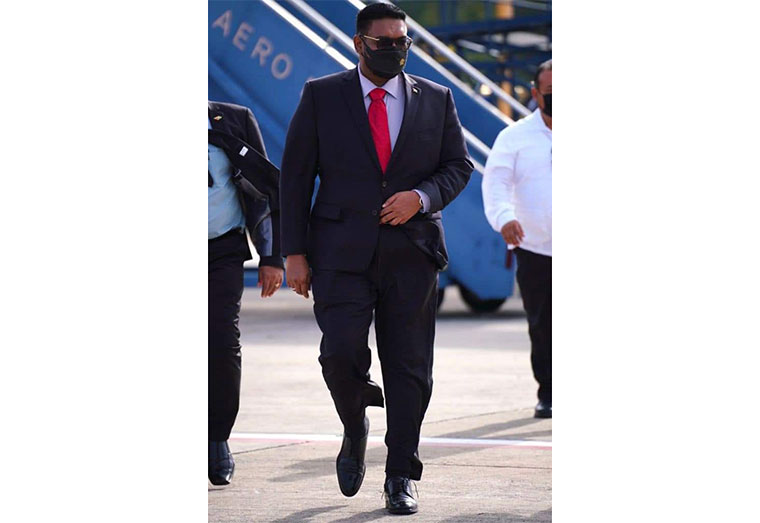 President Irfaan Ali on his arrival in Belize