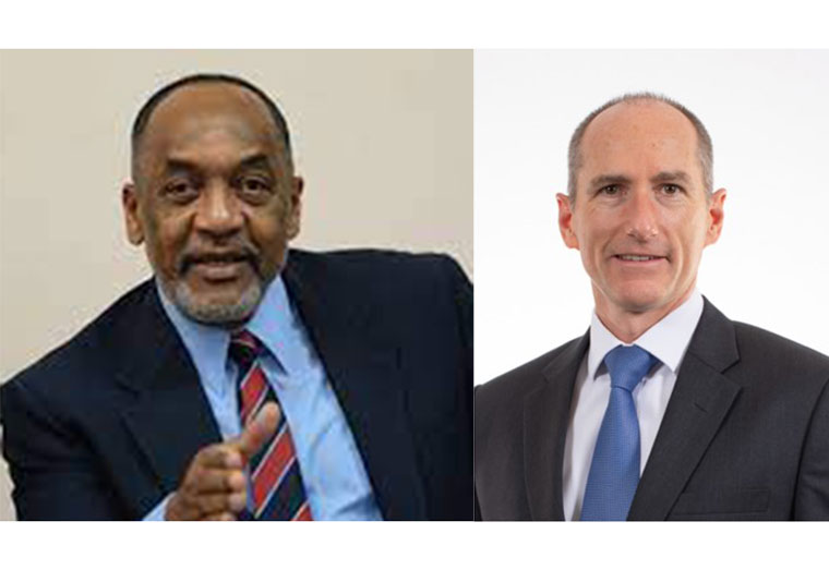 L-R, Former EPA Head, Dr. Vincent Adams and President of ExxonMobil Guyana, Alistair Routledge