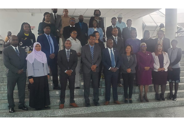 Newly appointed Leader of the Opposition, Aubrey Norton flanked by other APNU+AFC Members of Parliament, including MP Volda Lawrence, who was sworn-in on Wednesday