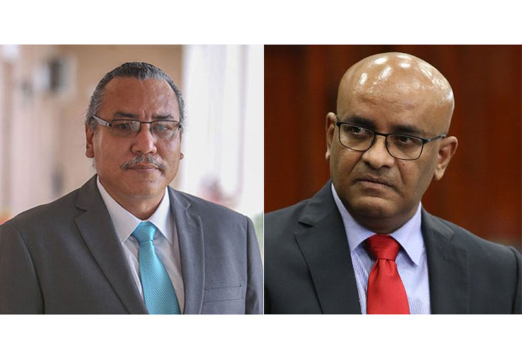(L-R) Former Director of NIS, Mervin Williams and  Vice President, Bharrat Jagdeo