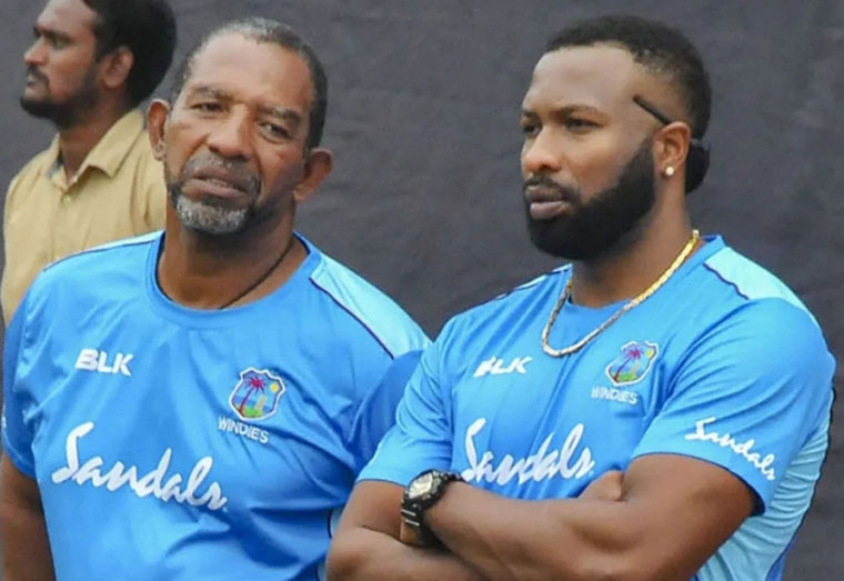 West Indies Coach, Phil Simmons and former captain, Kieron Pollard