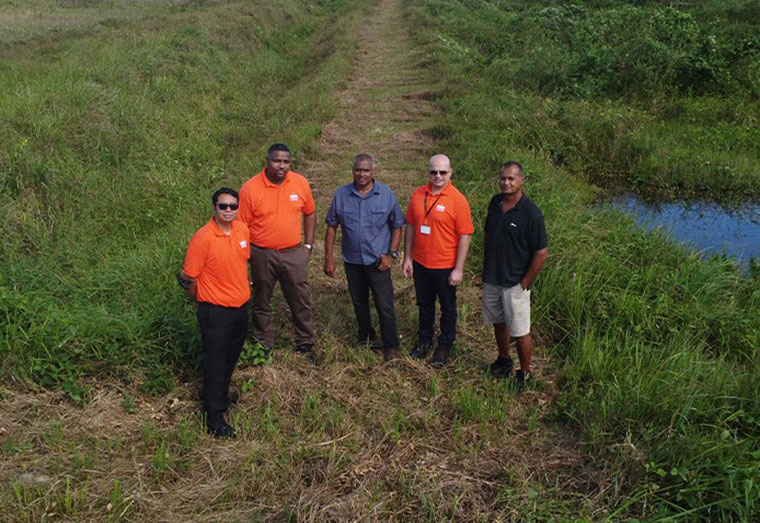 A team from SBM Offshore and Chief Executive officer of Hubu Aqua Farms, Sheik Rahman visited the site of the grow-out ponds at Hubu, EBE.