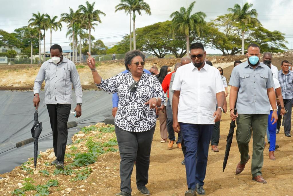 President Ali and PM Mottley at the site.