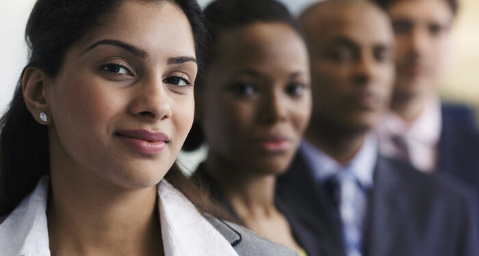 Business Executives in a Line