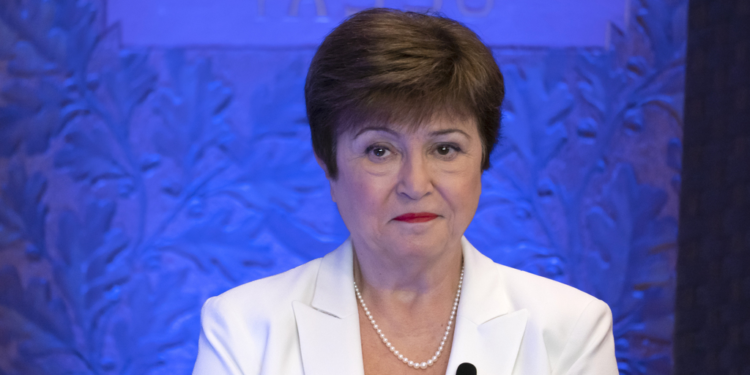International Monetary Fund Managing Director Kristalina Georgieva speaks on the global economic outlook and key issues to be addressed at the IMF and World Bank annual meetings at Georgetown University in Washington, Thursday, Oct. 6, 2022. (AP Photo/J. Scott Applewhite)