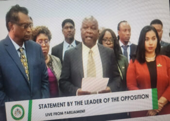 Screen grab of APNU+AFC Members of Parliament