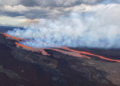 In this aerial photo released by the U.S. Geological Survey, the Mauna Loa volcano is seen erupting from vents on the Northeast Rift Zone on the Big Island of Hawaii, Nov. 28, 2022.