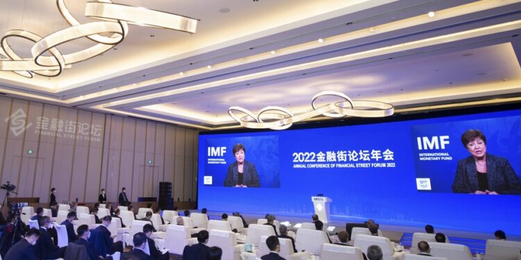 This photo taken on Nov. 21, 2022 shows the opening ceremony of the Annual Conference of Financial Street Forum 2022 in Beijing, capital of China. (Xinhua/Chen Zhonghao)