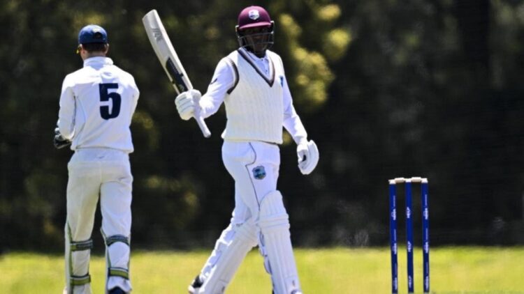 West Indies close the second innings on 114-4 on the third and final day at Philip Oval in Canberra.