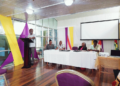 At Head Table: Chairman Mr. Vincent Alexander, at his left, Women’s Group Leader, Ciselyn Jonas, Board Member Dr. Simpson Da Silva, CEO Olive Sampson, and Royston Peters. October 13 press conference  (KN Photo)