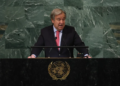 Secretary-General António Guterres addresses the 77th Session of the United Nations General Assembly in New York City, Sept. 20. (Brendan McDermid/Reuters)