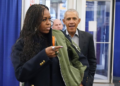 Former first lady Michelle Obama, left, and former President Barack Obama arrive to cast their ballots at an early voting site Monday, Oct. 17, 2022, in Chicago. (AP Photo/Charles Rex Arbogast)