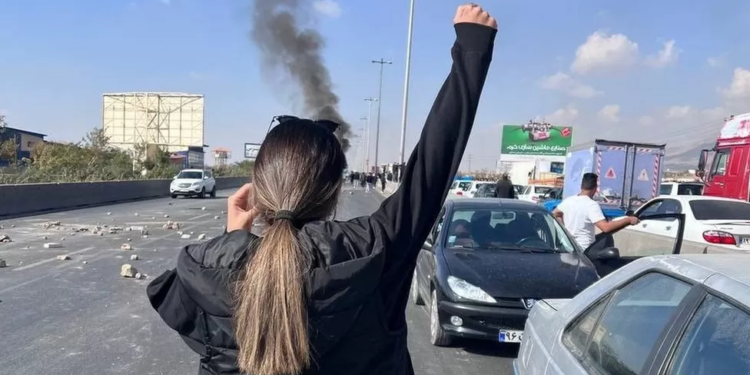 Authorities blocked roads, but failed to stop people reaching the cemetery where Hadis Najafi is buried