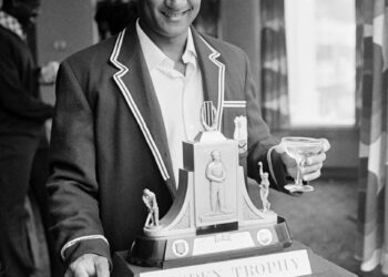Skipper Kanhai beams as West Indies defeat England, and wins the Wisden Trophy, symbol of conquest over England