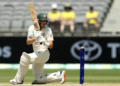 Australia's Marnus Labuschagne completed twin centuries on day four of the first Test against West Indies at Optus Stadium. Photograph: Gary Day/AP