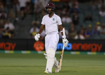 Kraigg Brathwaite made 19 and 3 in the day-night Test in Adelaide  (AP)