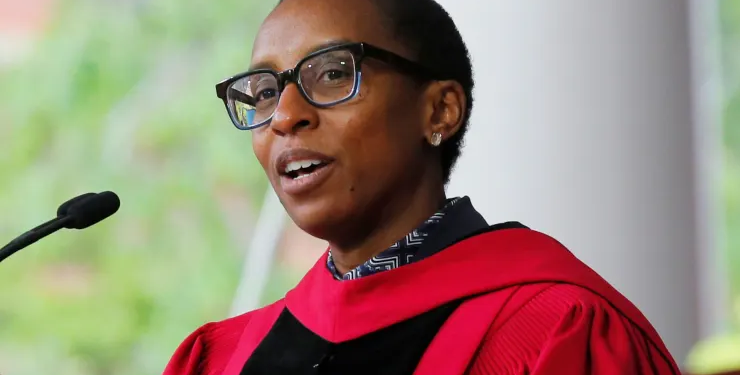 Claudine Gay, Dean of the Faculty of Arts and Sciences, speaks during the 368th Commencement Exercises at Harvard University in Cambridge, Massachusetts, May 30, 2019.Brian Snyder | Reuters