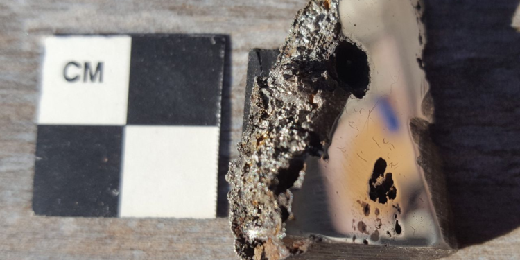 Pictured is a sample of the El Ali meteorite found in Somalia. The specimen contains two minerals that don't naturally form on Earth, scientists said.