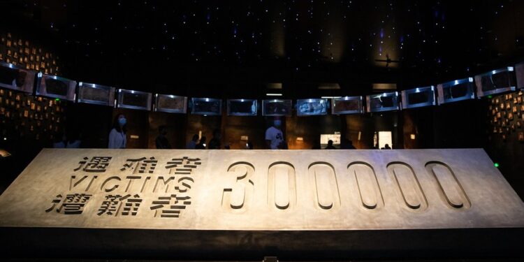 People visit the Memorial Hall of the Victims of the Nanjing Massacre by Japanese Invaders in Nanjing, capital of east China's Jiangsu Province, on September 18, 2020. (XINHUA)