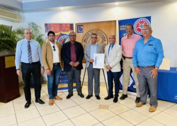 BCL General Manager Mr. Mohindra Chand poses with GMSA President Mr. Rafeek Khan and other stakeholders