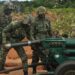 Members of the Guyana Defence Force (GDF) participating in the 10 days 'Exercise IRONWEED', which concluded at the Colonel John Clarke Military School (CJCMS), Tacama, Upper Demerara-Upper Berbice (Region Ten). Guyana Chronicle Photo