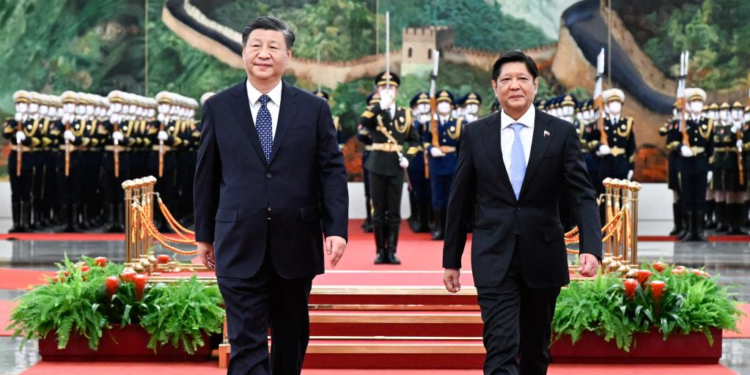 Chinese President Xi Jinping holds a welcoming ceremony for Philippine President Ferdinand Romualdez Marcos Jr. prior to their talks at the Great Hall of the People in Beijing, capital of China, Jan 4, 2023. [Photo/Xinhua]