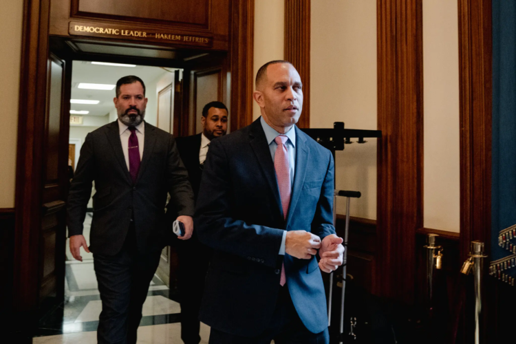 Representative Hakeem Jeffries, 52, represents a generational change for House Democrats after two decades under Nancy Pelosi.Credit...Shuran Huang for The New York Times