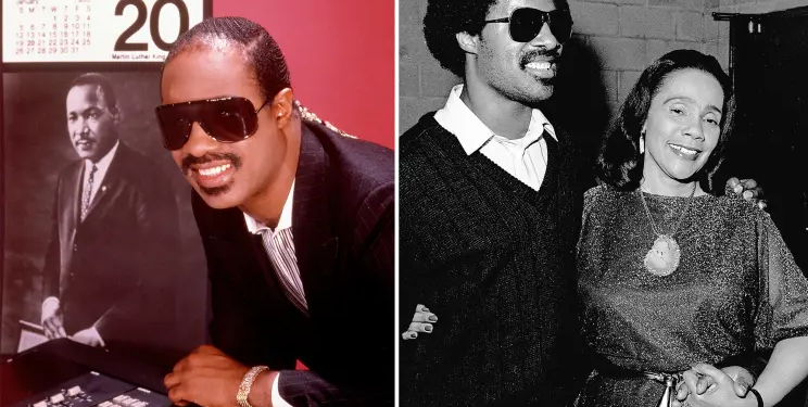 It's been 42 years since Stevie Wonder released "Happy Birthday" in honor of MLK, which ignited the campaign to commemorate him (helmed by Coretta Scott King, above, with Wonder) with a national holiday (NYP photo)