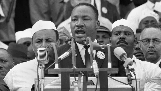 Dr. Martin Luther King Jr  making his 'I Have A Dream' Speech, August 28, 1963 in Washington DC (Google Photo)