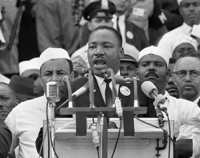 Dr. Martin Luther King Jr  making his 'I Have A Dream' Speech, August 28, 1963 in Washington DC (Google Photo)